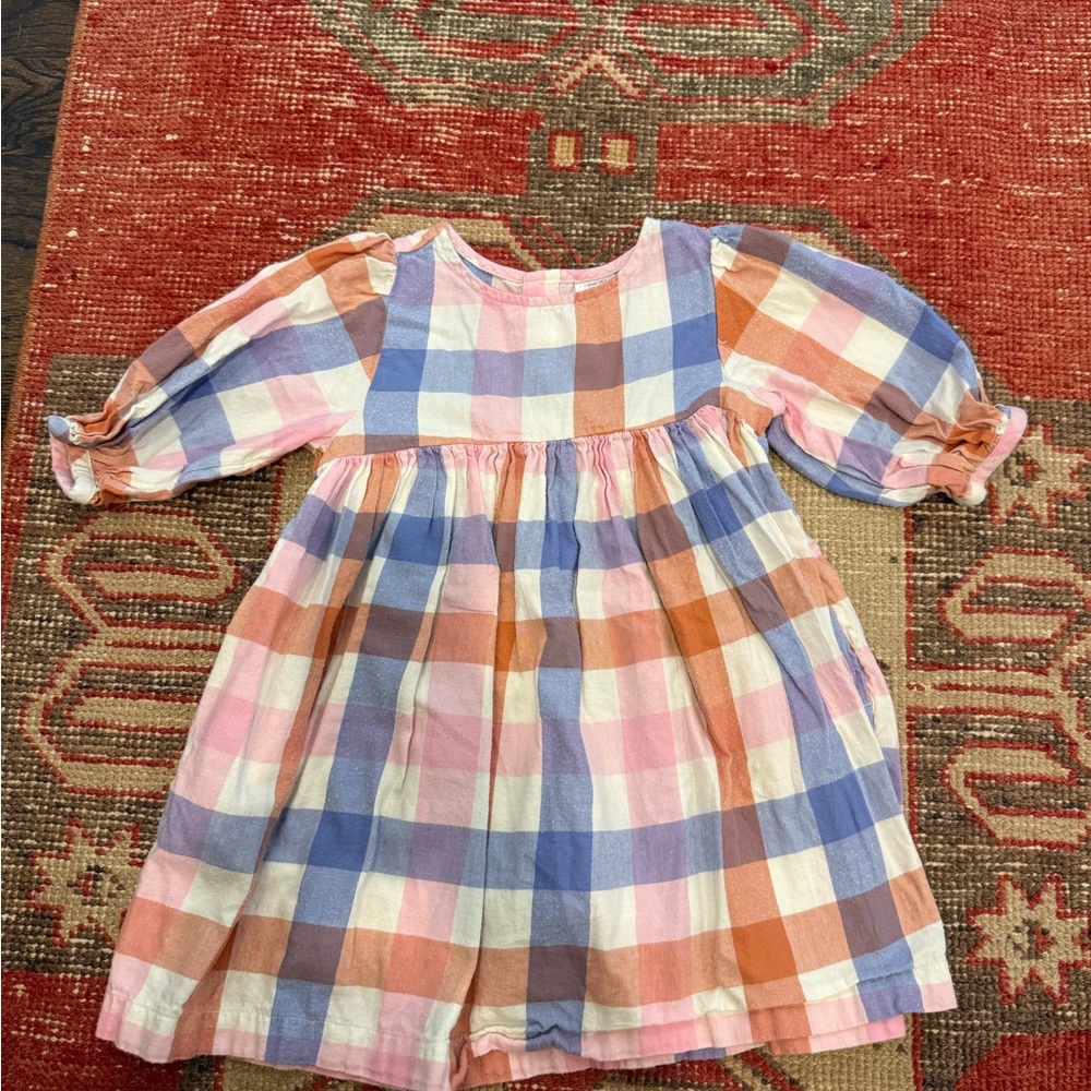 Hanna Andersson Pink and Purple Plaid Dress